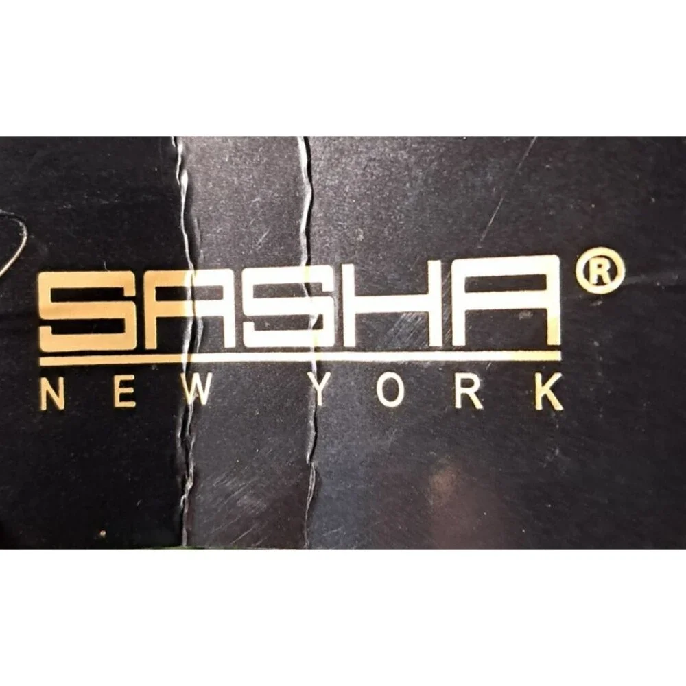 NWT Sasha New York Gold Glitter Silver Rhinestone Envelope Clutch Evening Purse - Picture 12 of 13